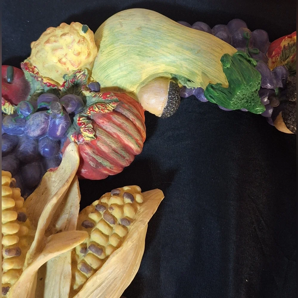 Colorful Harvest Cornucopia Wreath